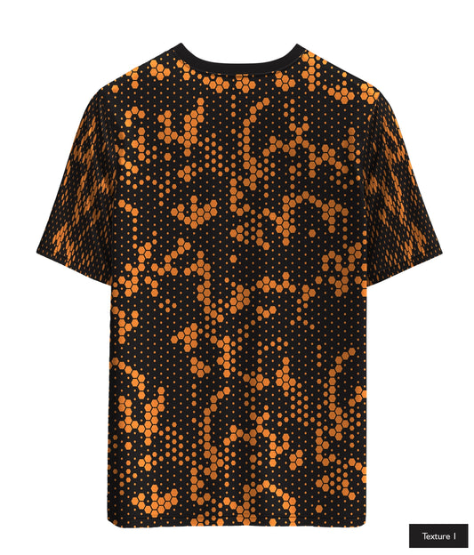 Hexagonal Halftone In Orange
