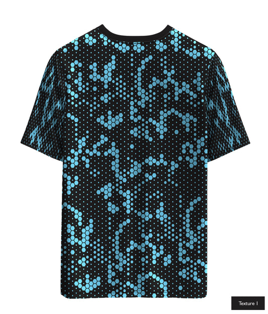 Hexagonal Halftone In Sky Blue