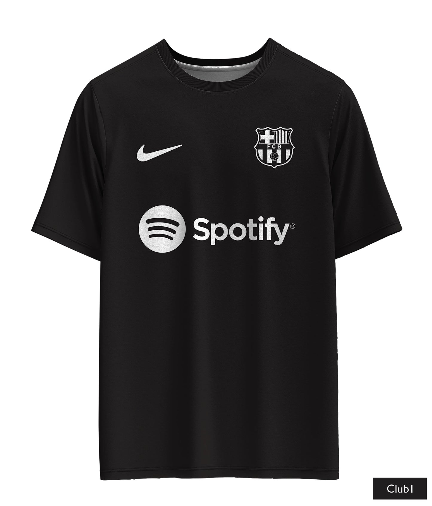 Messi Barcelona Shirt In Black And White With His Name