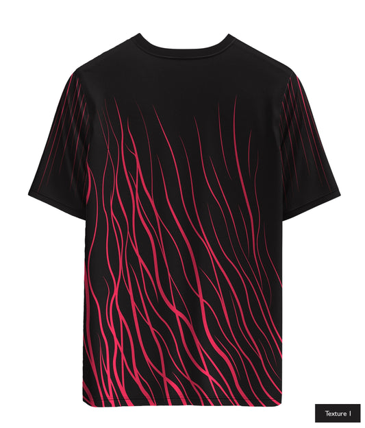 Abstract Wave In Neon Red
