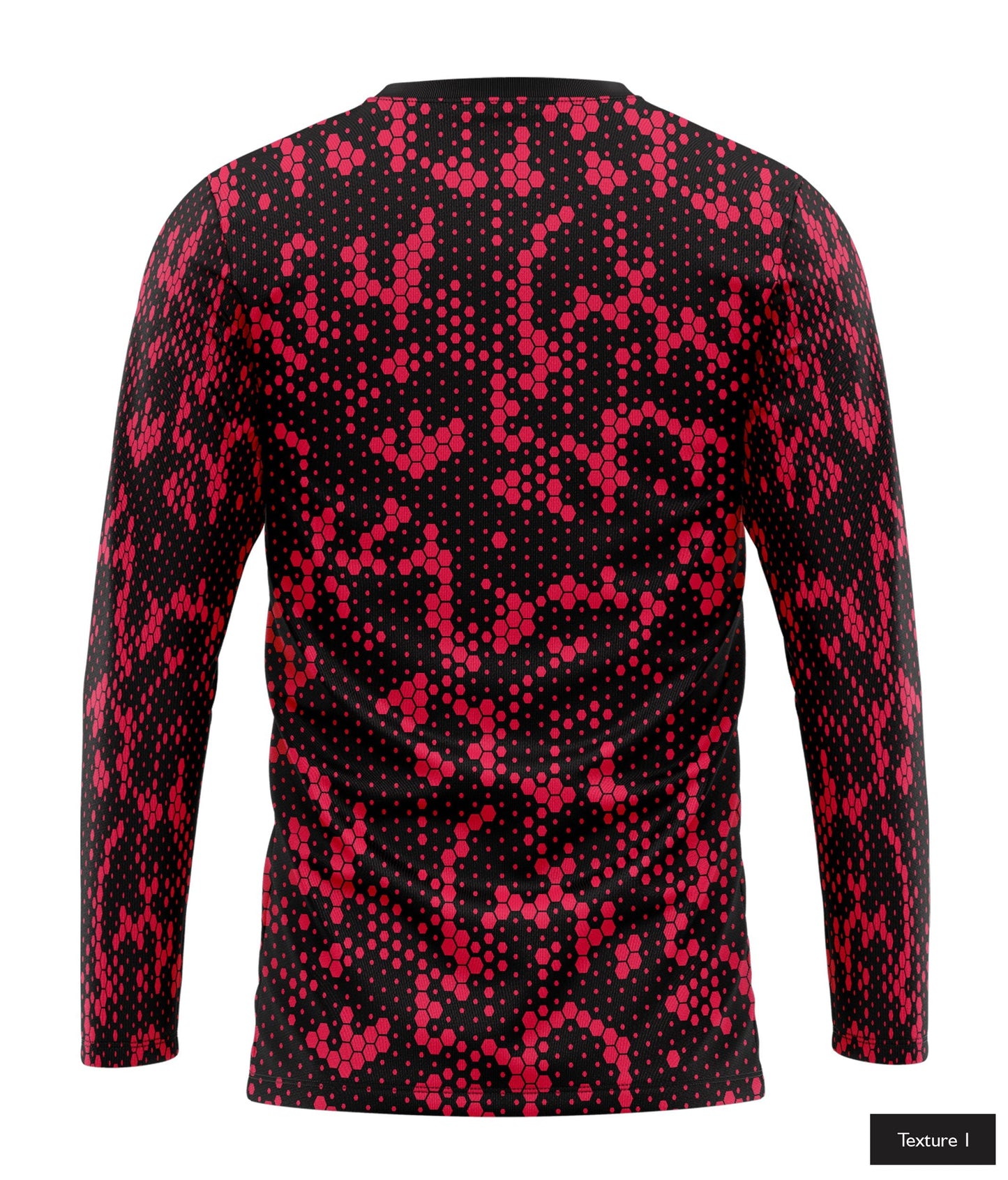 Hexagonal Halftone In Neon Red