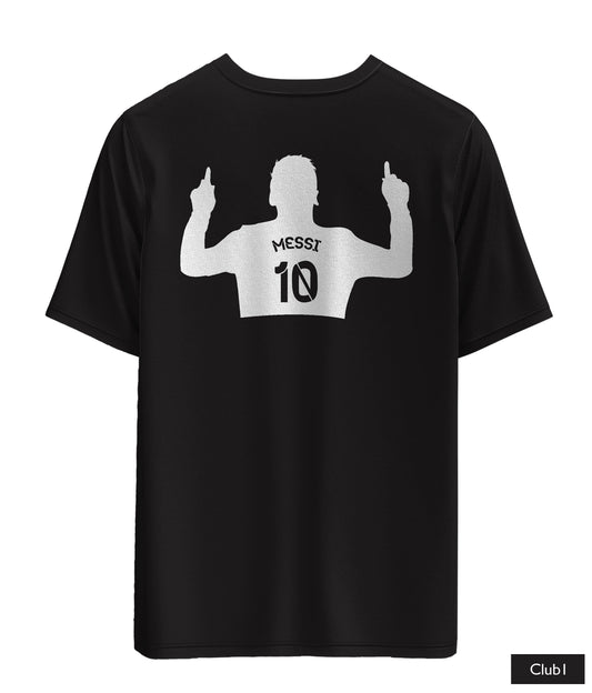 Messi Barcelona Shirt In Black With His Image Logo