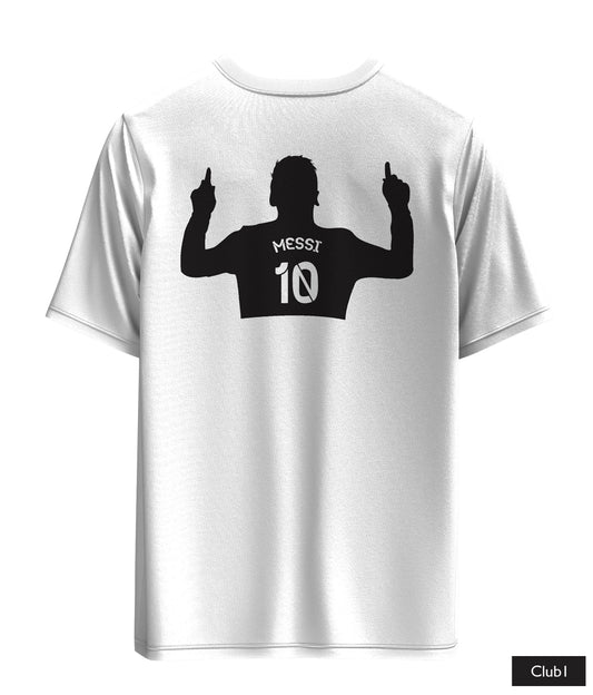 Messi Barcelona Shirt In White With His Image Logo