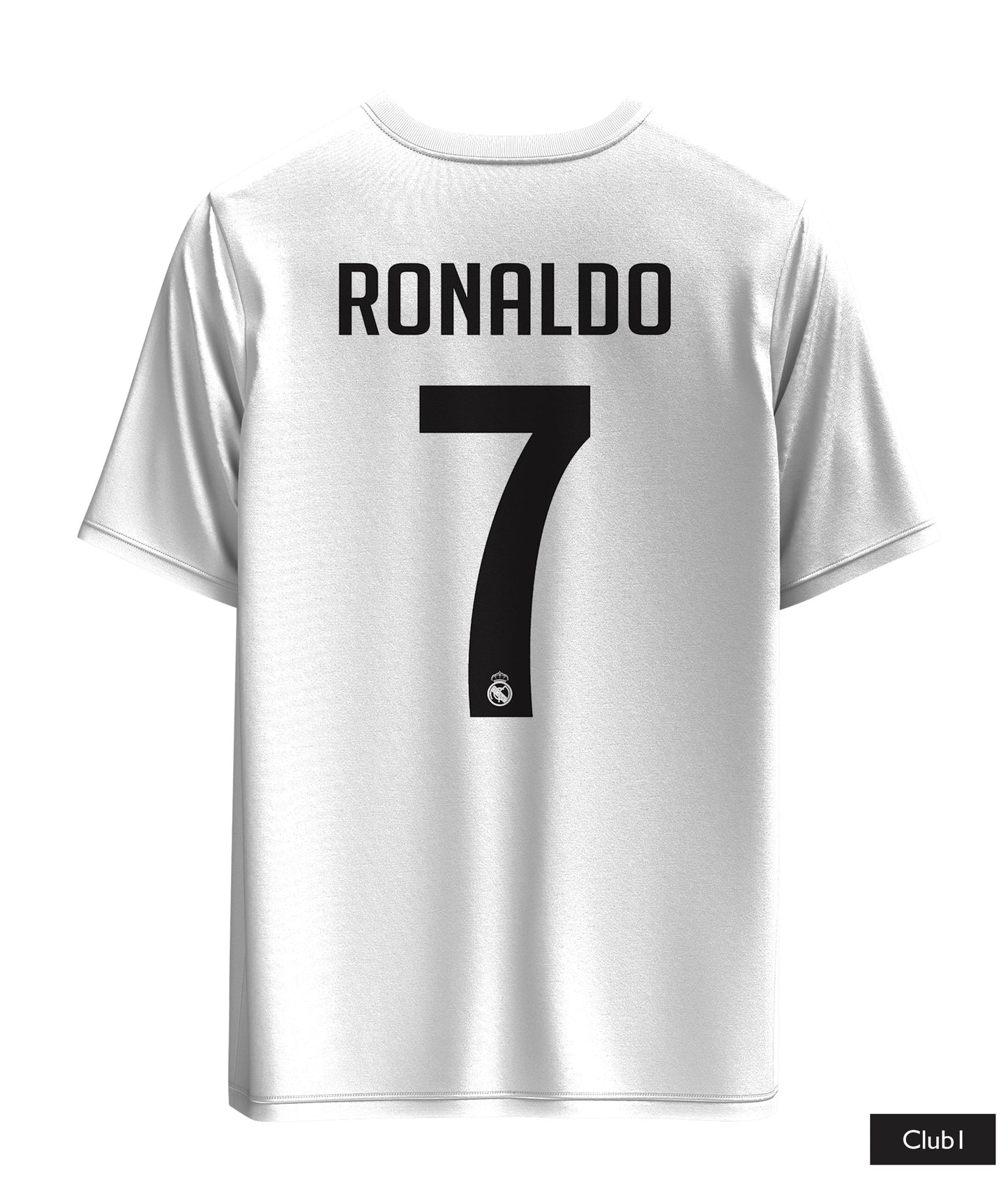Ronaldo Real Madrid Shirt In Black And White With His Name