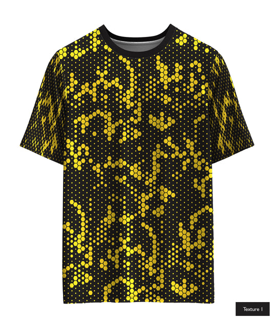 Hexagonal Halftone In Yellow