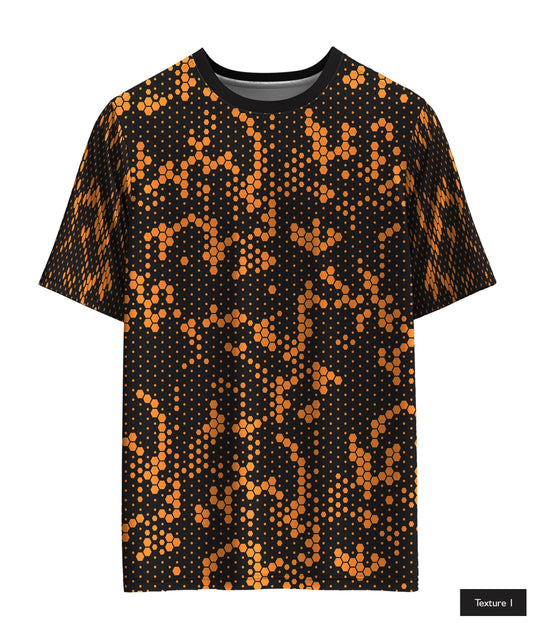 Hexagonal Halftone In Orange