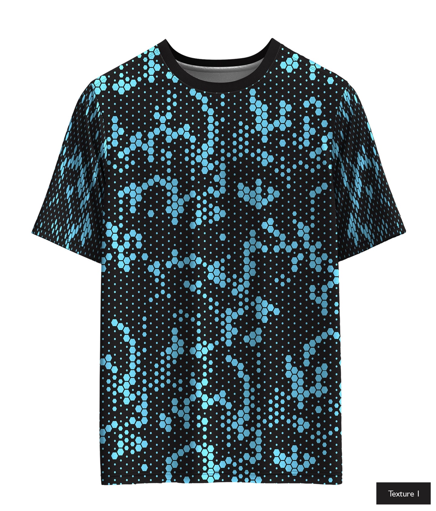 Hexagonal Halftone In Sky Blue