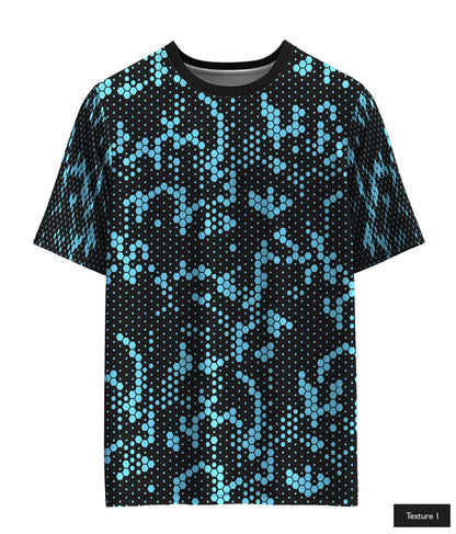 Hexagonal Halftone In Sky Blue