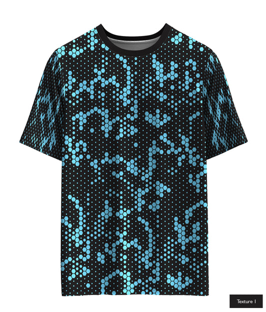 Hexagonal Halftone In Sky Blue