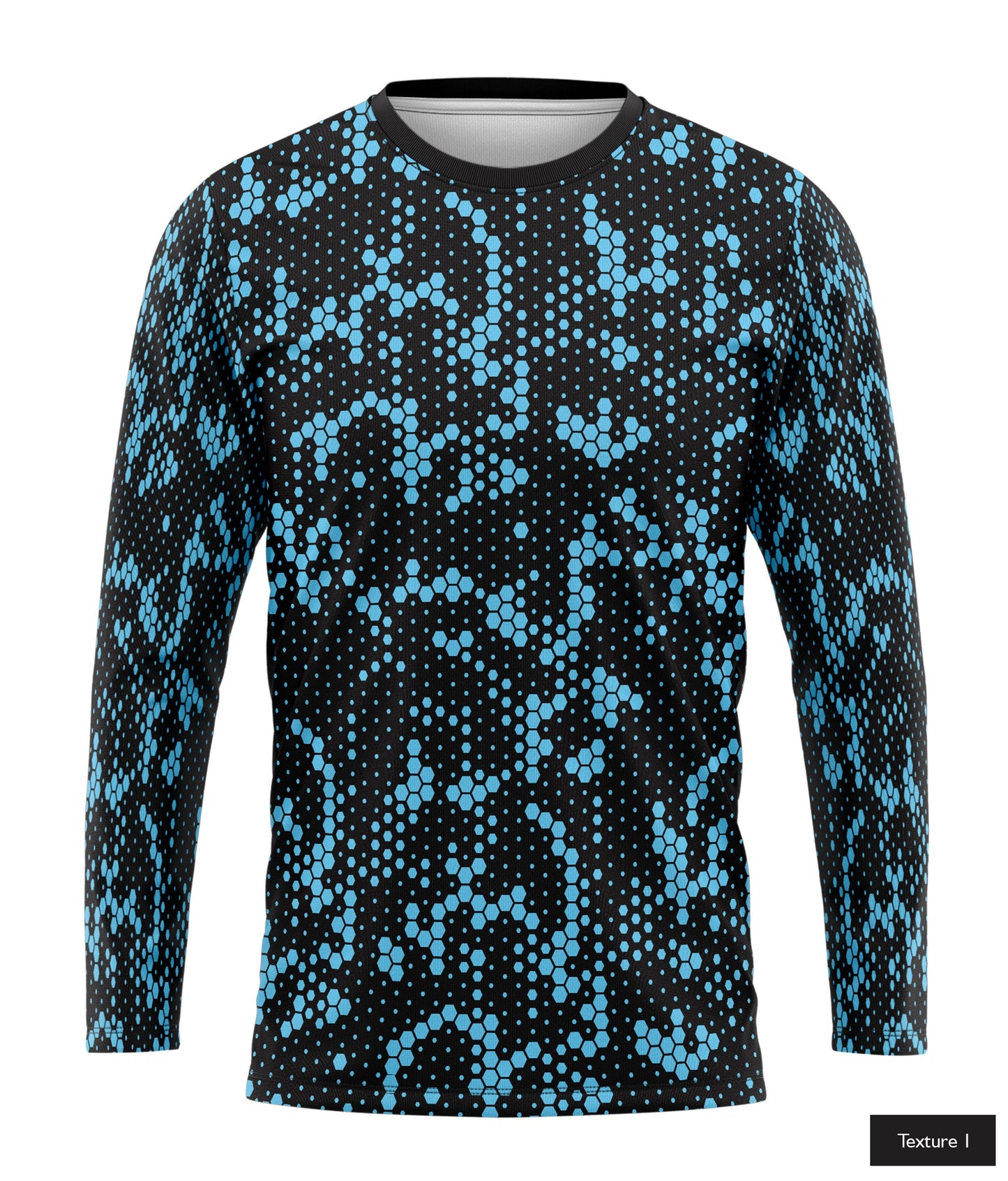 Hexagonal Halftone In Sky Blue