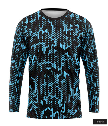 Hexagonal Halftone In Sky Blue