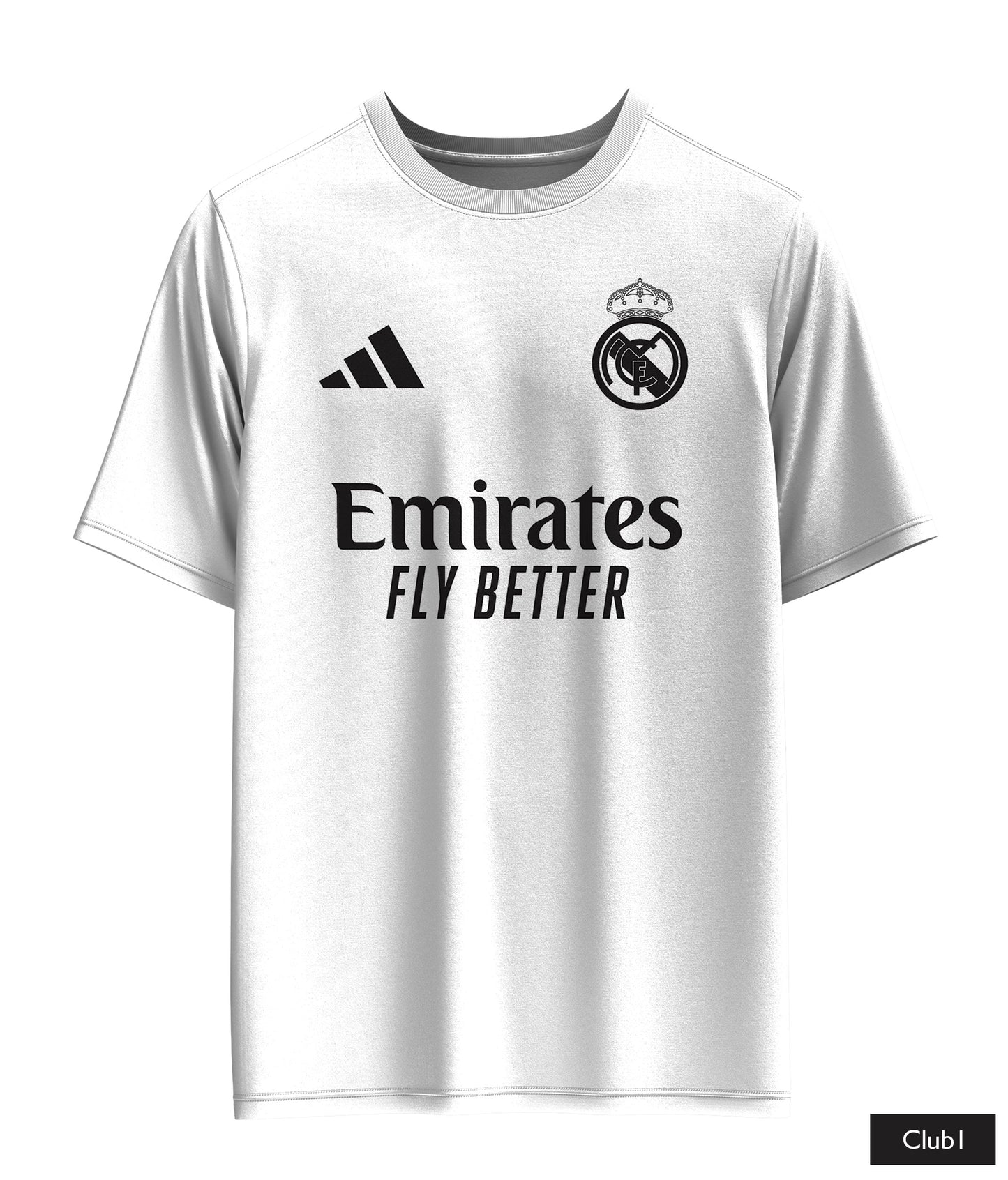 Ronaldo Real Madrid Shirt In Black And White With Ronaldo Logo