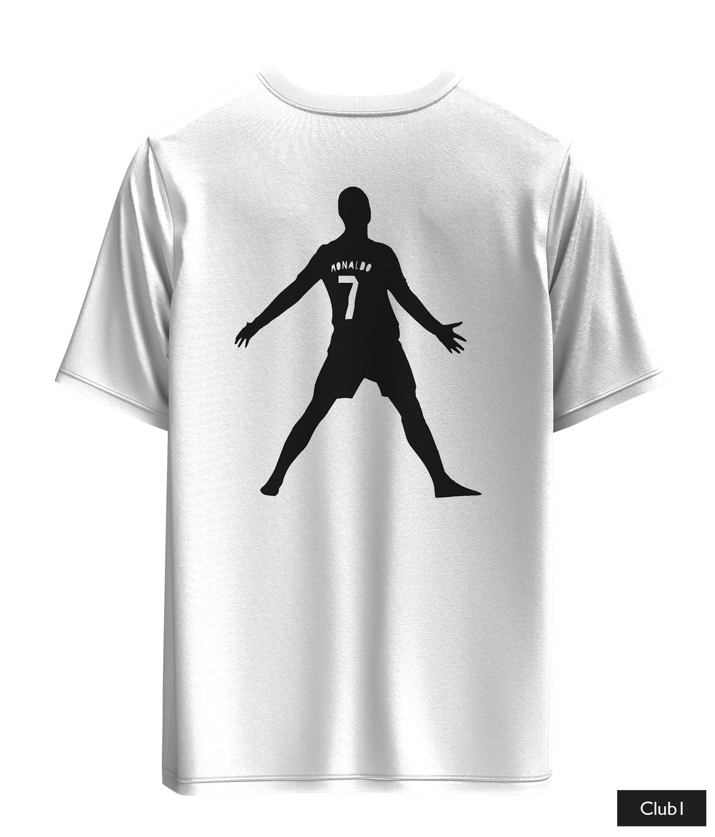 Ronaldo Real Madrid Shirt In Black And White With Ronaldo Logo