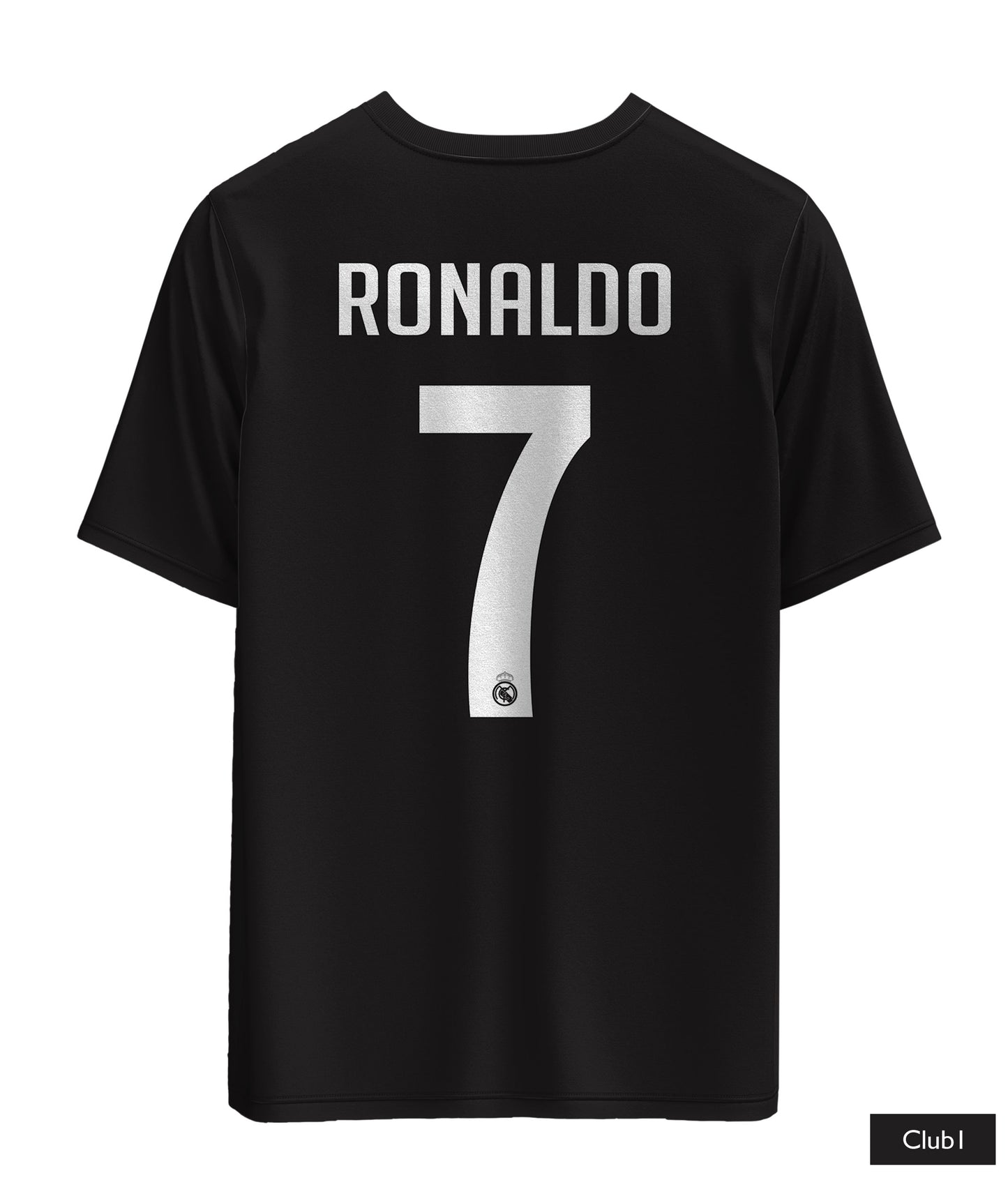 Ronaldo Real Madrid Shirt In Black And White With His Name