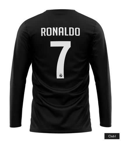 Ronaldo Real Madrid Shirt In Black And White With His Name