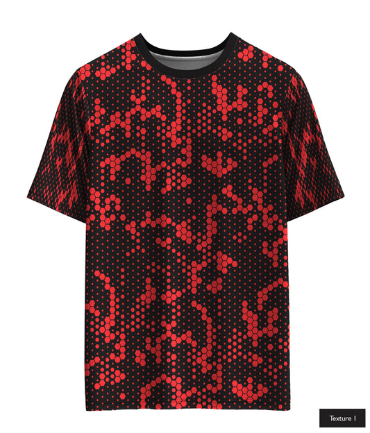 Hexagonal Halftone In Red