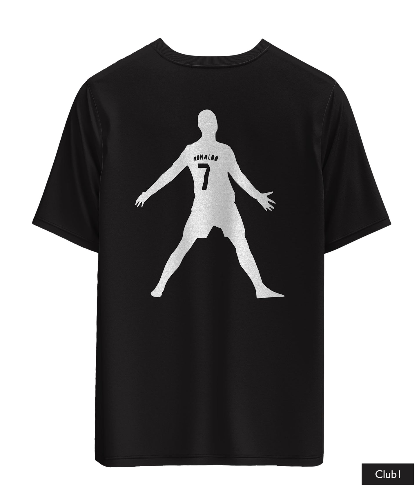 Ronaldo Real Madrid Shirt In Black And White With Ronaldo Logo