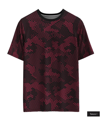 Triangular Grid In Neon Red