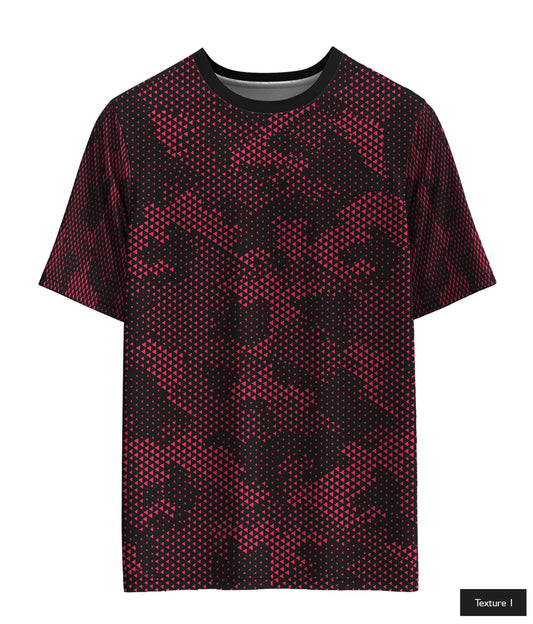 Triangular Grid In Neon Red