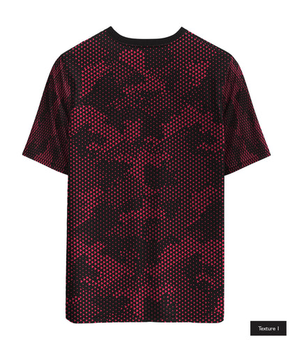 Triangular Grid In Neon Red