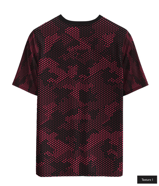 Triangular Grid In Neon Red