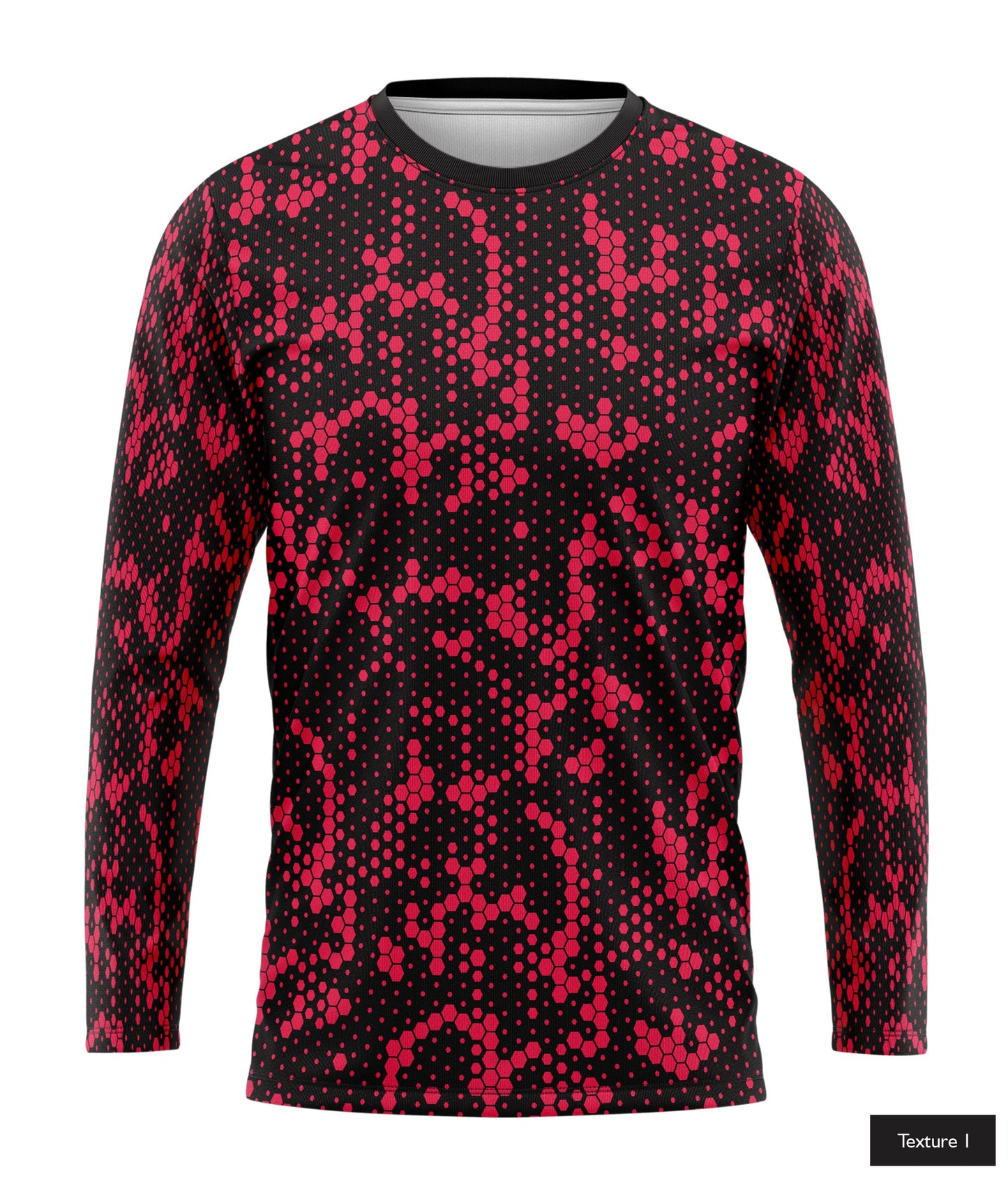 Hexagonal Halftone In Neon Red
