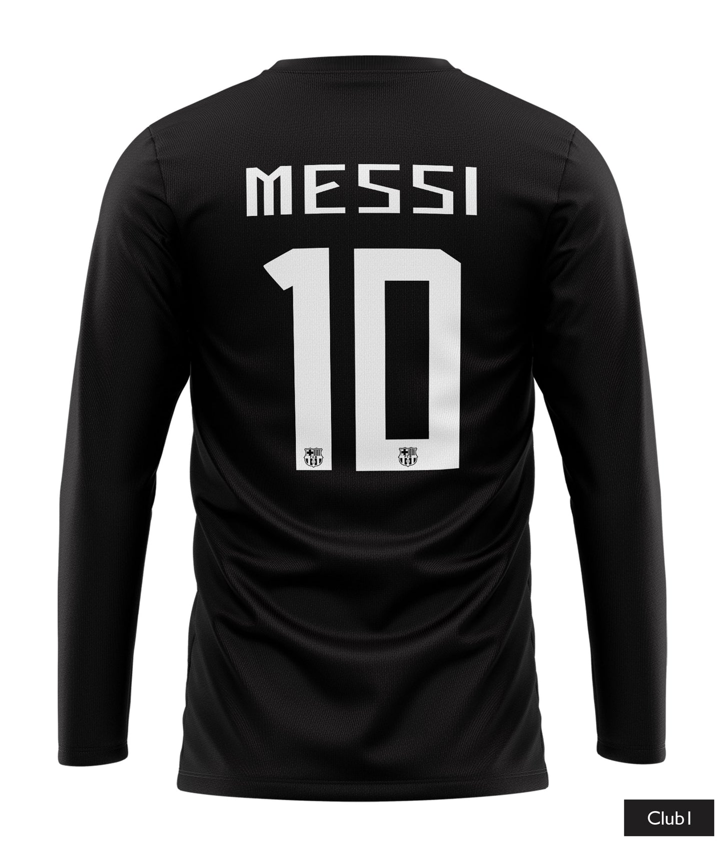 Messi Barcelona Shirt In Black And White With His Name