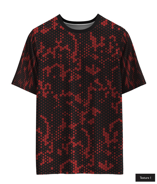 Hexagonal Halftone In Maroon