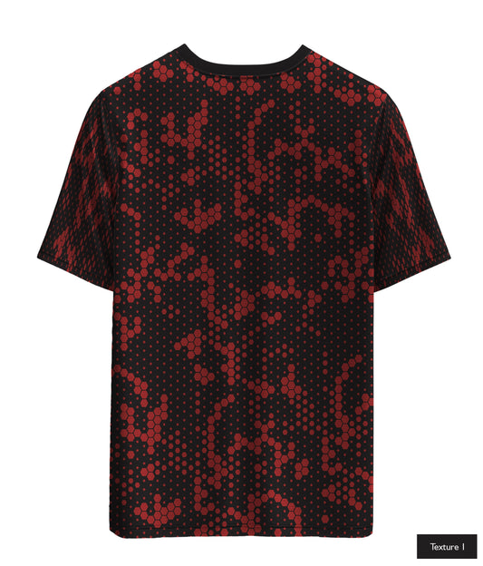 Hexagonal Halftone In Maroon