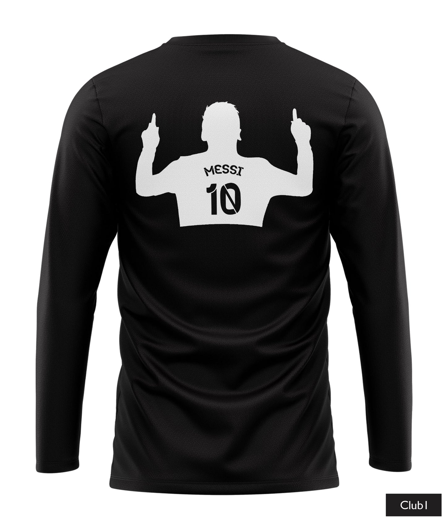 Messi Barcelona Shirt In Black And White With Messi Logo