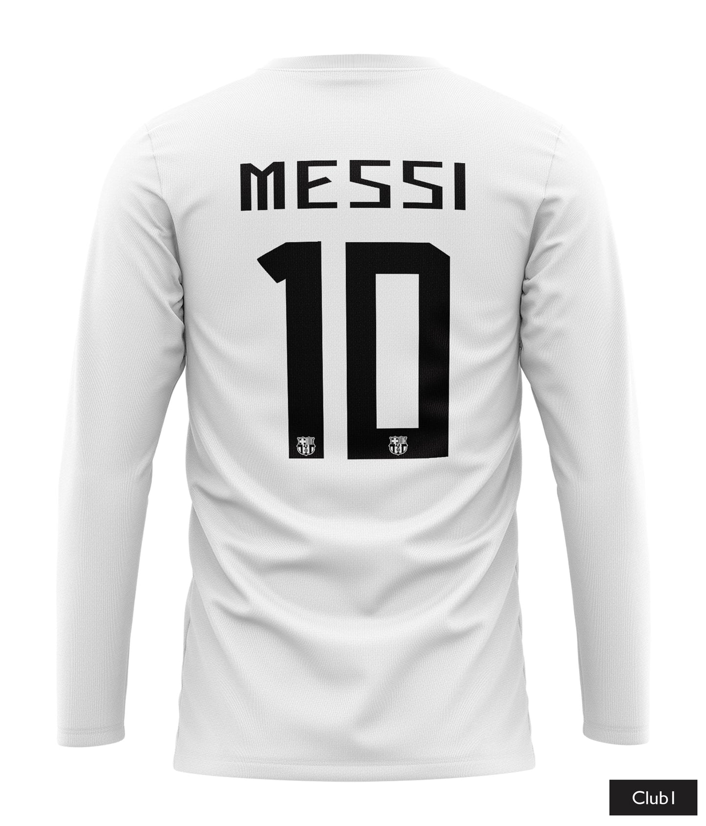 Messi Barcelona Shirt In Black And White With His Name